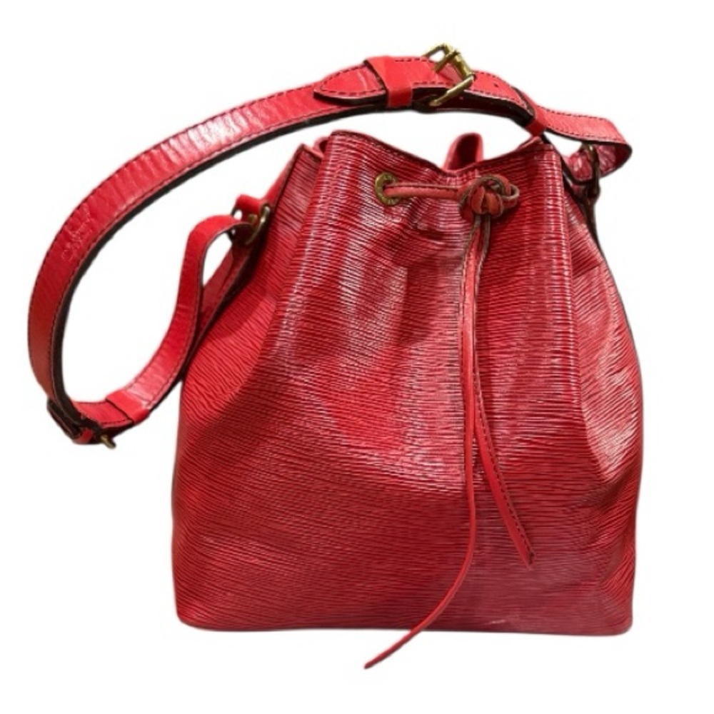 LOUIS VUITTON Red Leather Epi Noe Bucket Bag